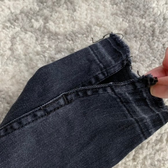 McGuire Black/Dark Grey Skinny Jeans with Frayed Hem - Picture 4 of 7
